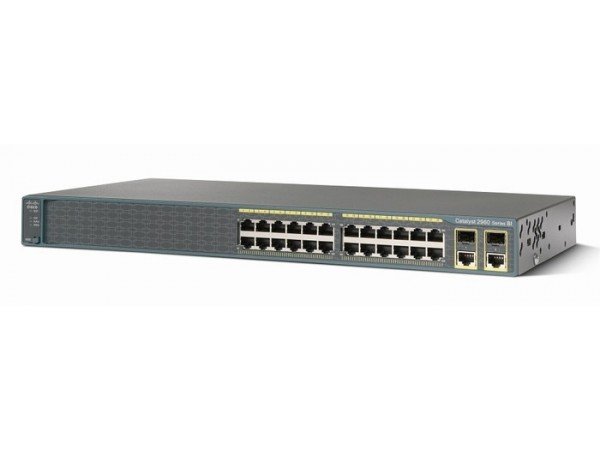Cisco Catalyst 2960 Plus 24 10/100 (8 PoE) + 2 T/SFP LAN Lite, WS-C2960+24LC-S